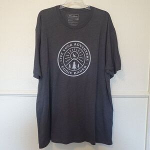 Eddie Bauer Gray T-shirt Live Your Adventure Gray Mens Size 2XL Cotton Polyester